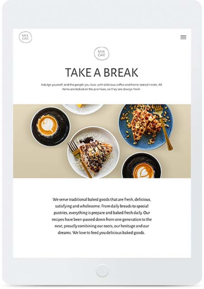 Coffee Shop — tablet view