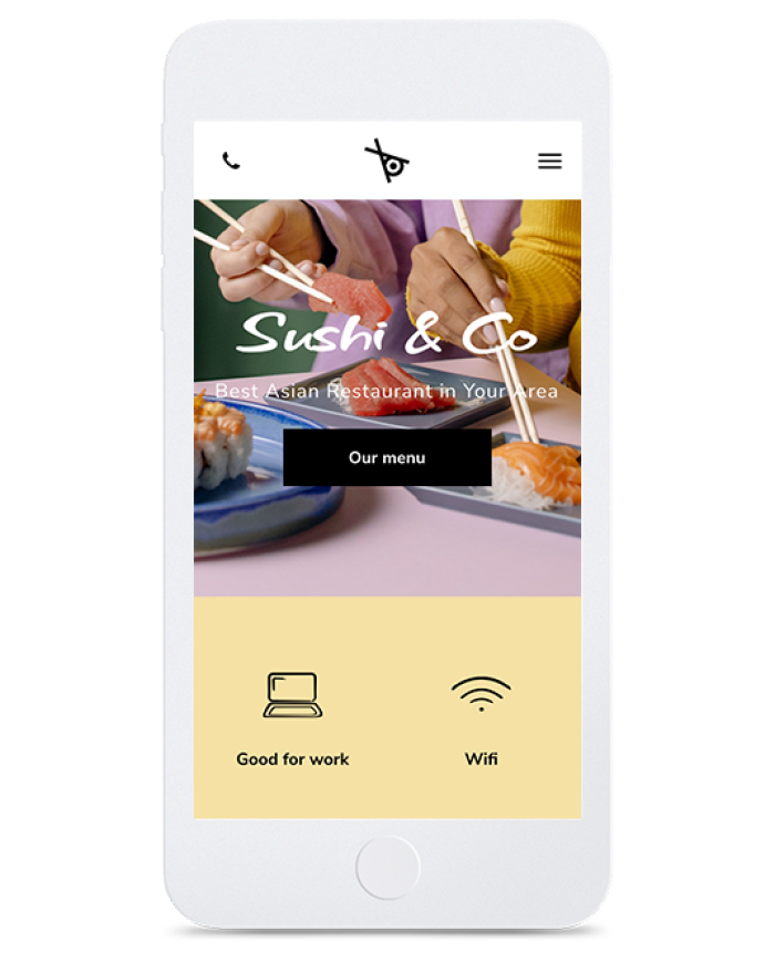 Sushi Bar — mobile view