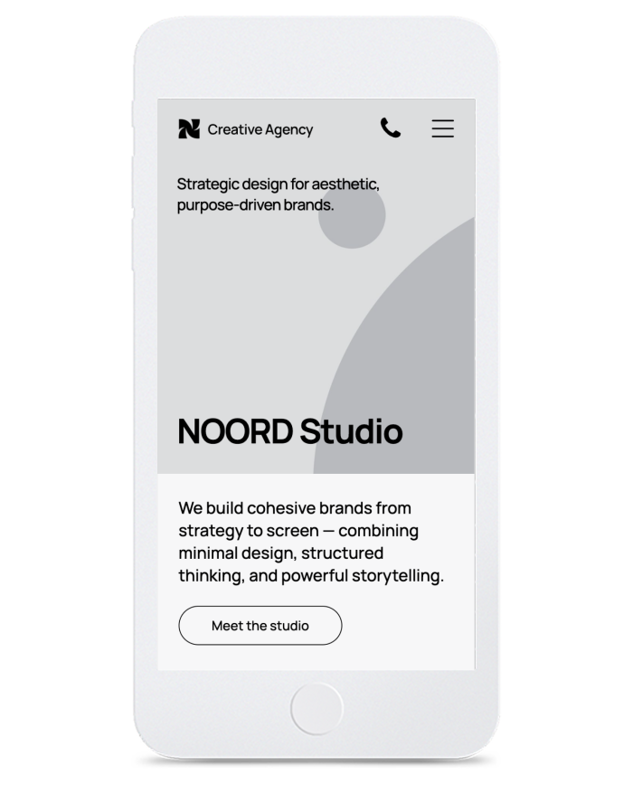 Agency Wireframe — mobile view