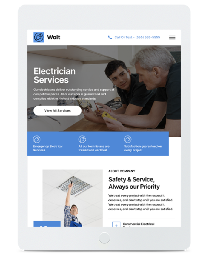 Electrician — tablet view