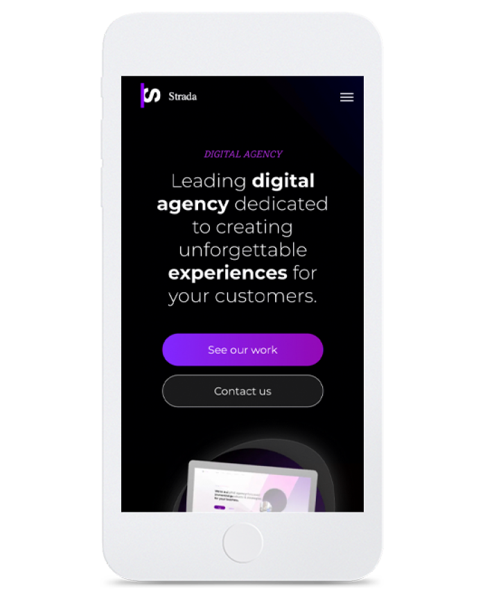 Digital Agency — mobile view