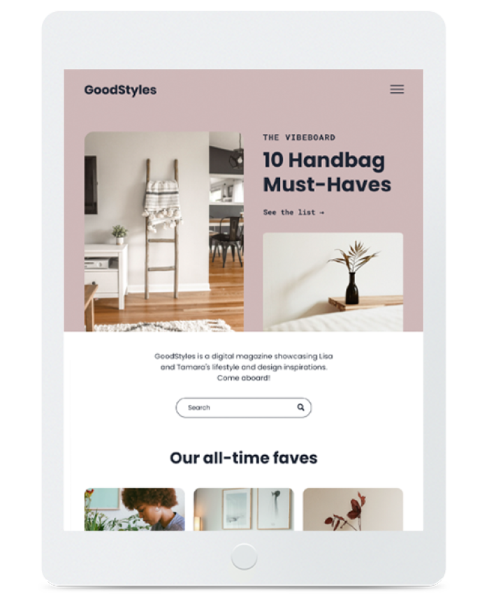 BLOG MAGAZINE — tablet view