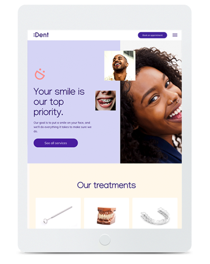Dental Clinic — tablet view