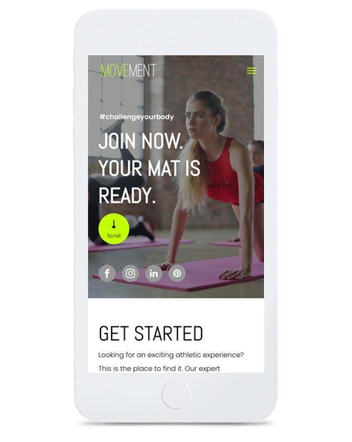 Gym — mobile view