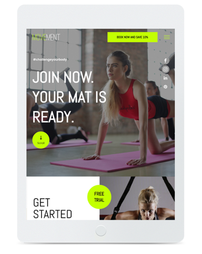 Gym — tablet view