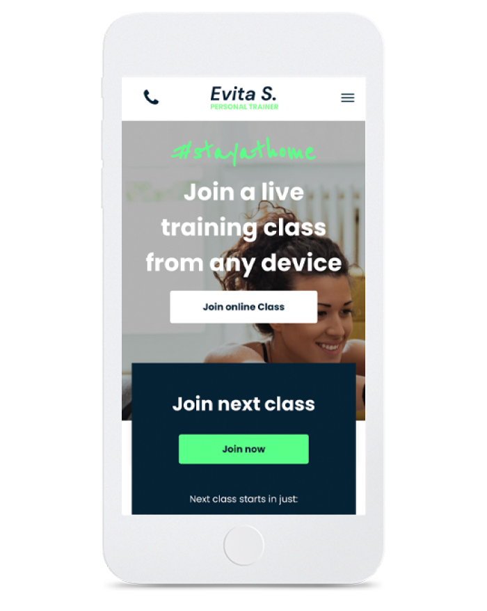 Personal Trainer — mobile view