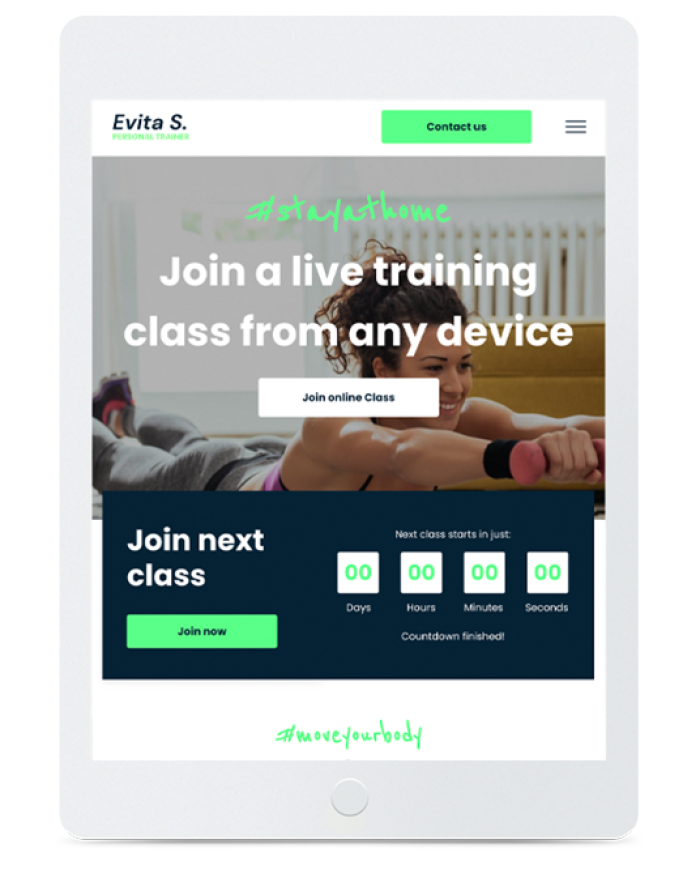 Personal Trainer — tablet view