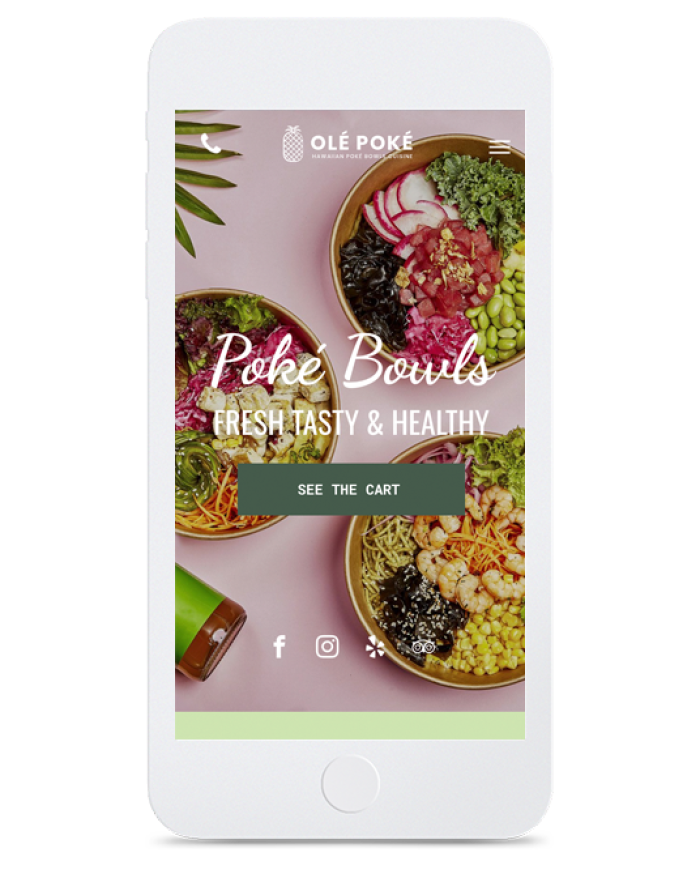 Poke Restaurant — mobile view