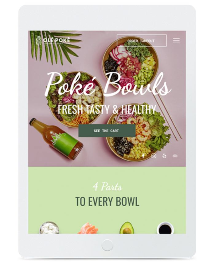 Poke Restaurant — tablet view