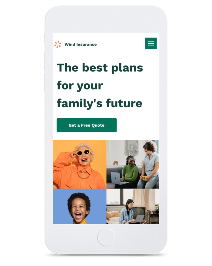 Insurance Company — mobile view