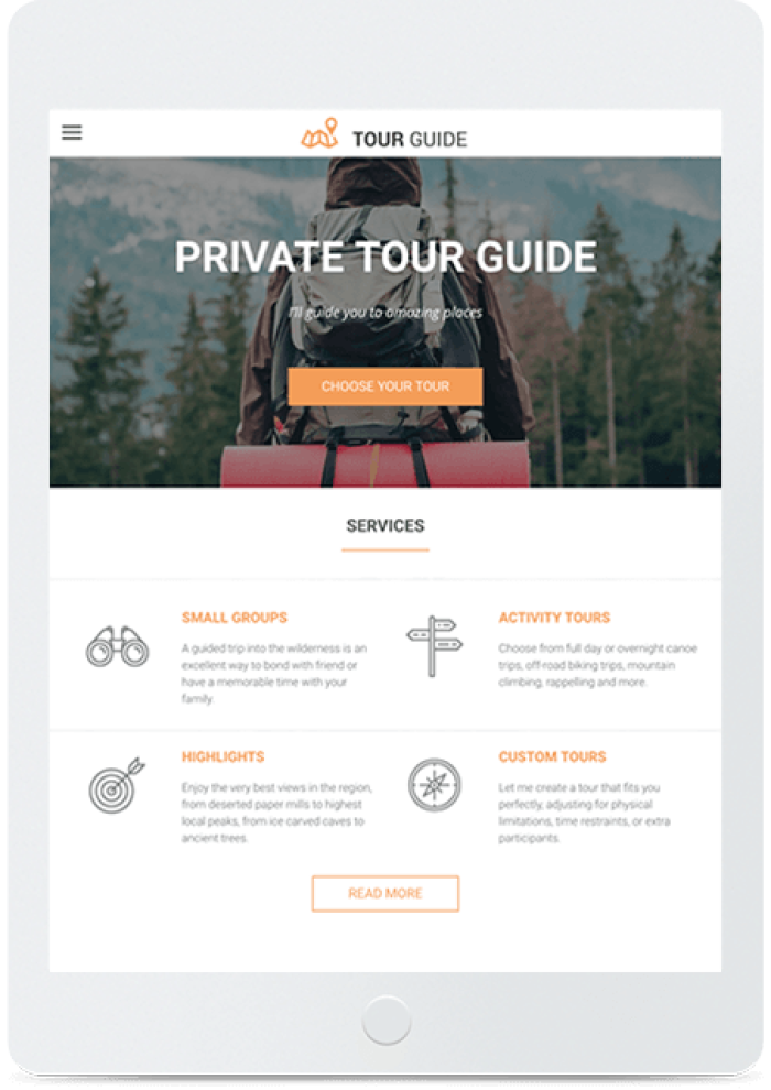 Tour Guide — tablet view