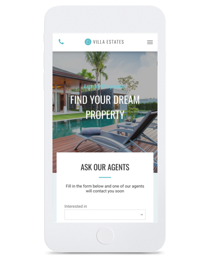 Real Estate — mobile view