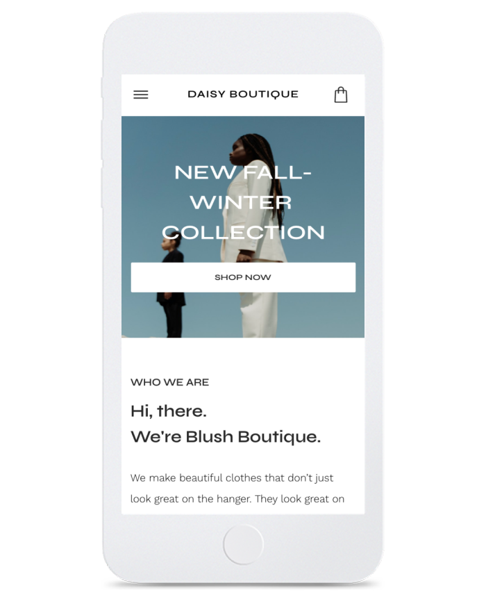 Clothing Store — mobile view