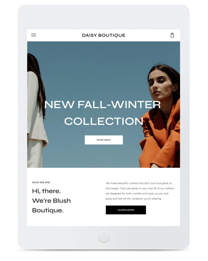 Clothing Store — tablet view