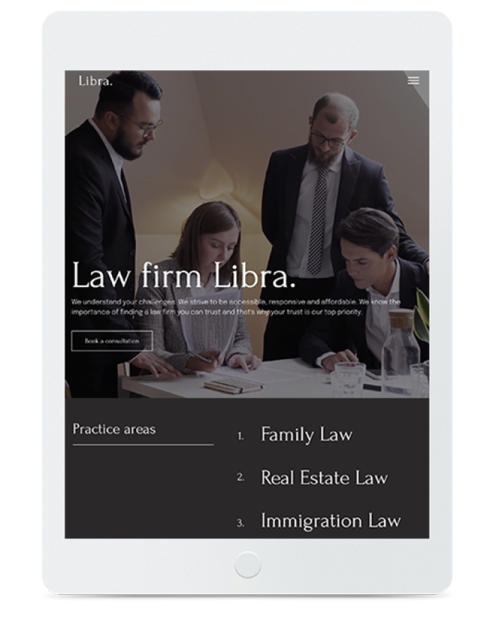 Legal Firm — tablet view