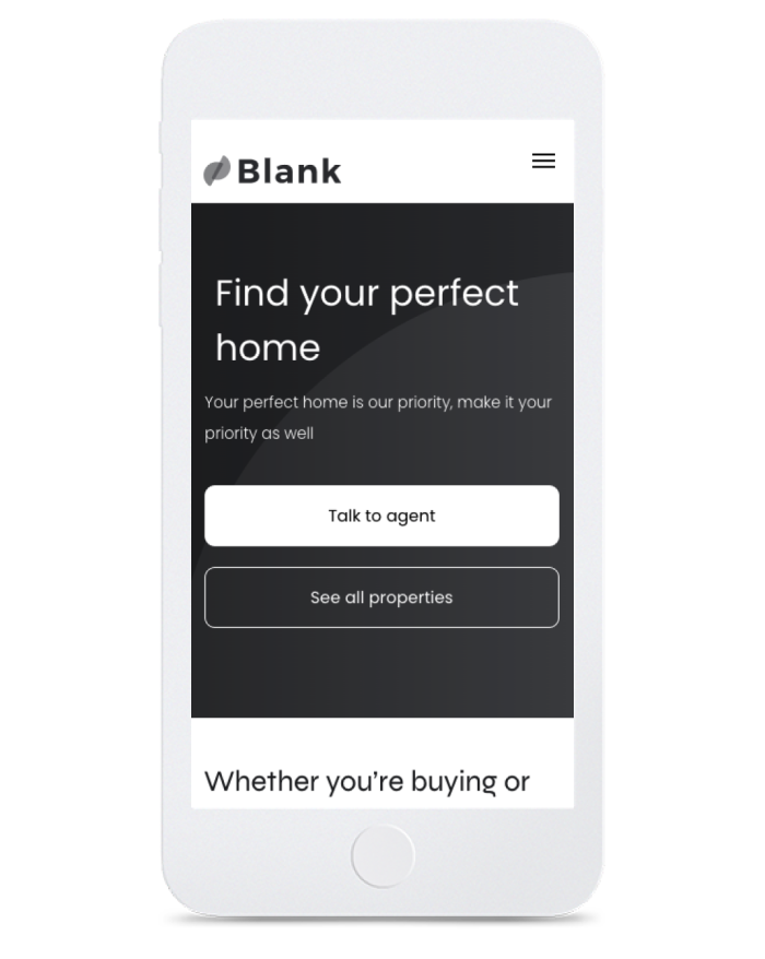 Real Estate Wireframe — mobile view