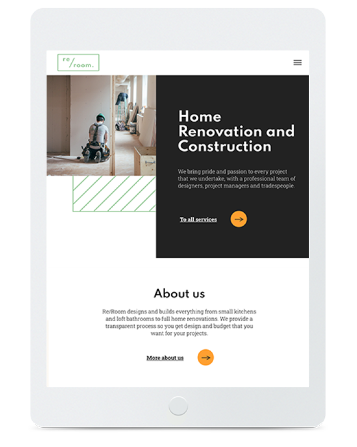 Renovation & Construction — tablet view