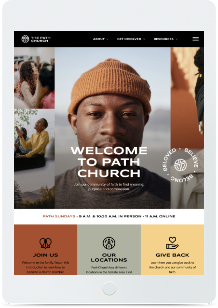 Church Community — tablet view