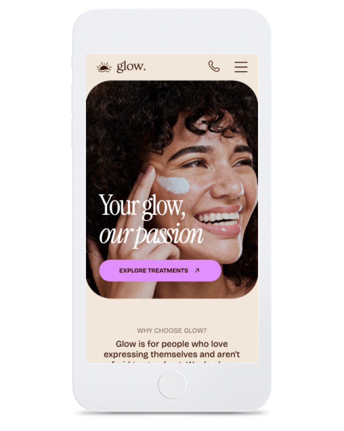 Beauty Salon — mobile view