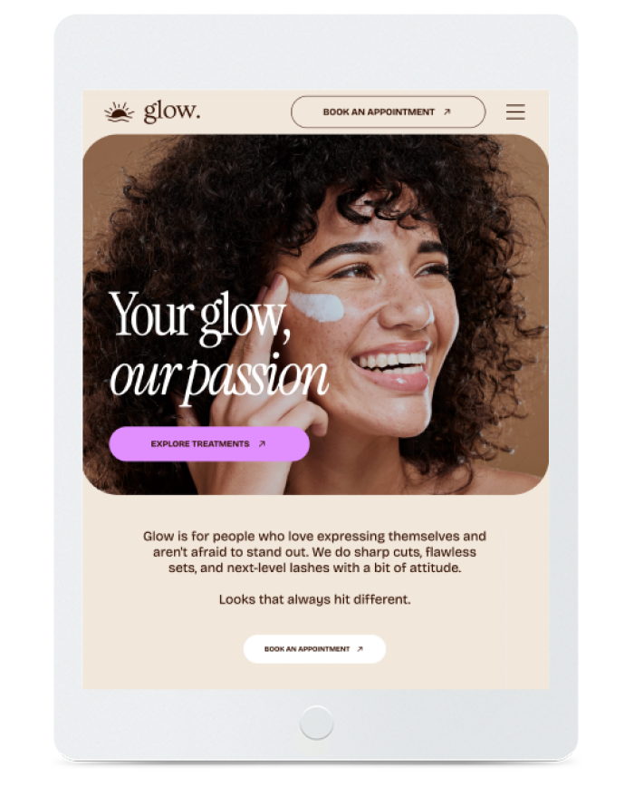 Beauty Salon — tablet view