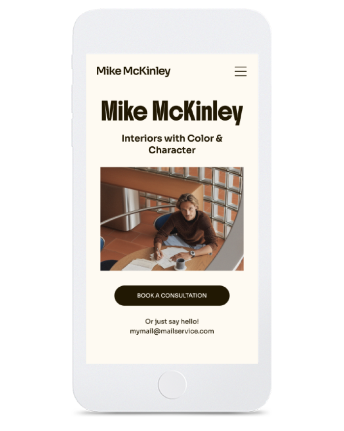 Interior Designer — tablet view
