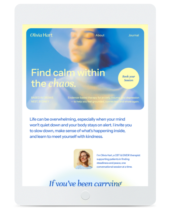 Mental Health Professional — tablet view