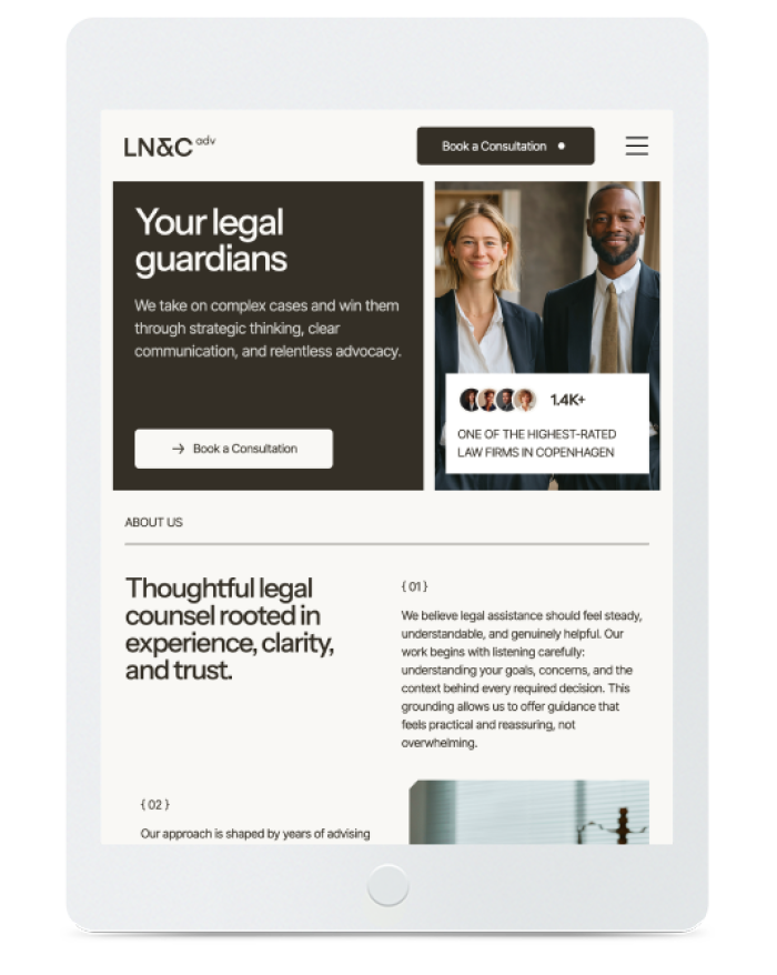 Law Firm — tablet view