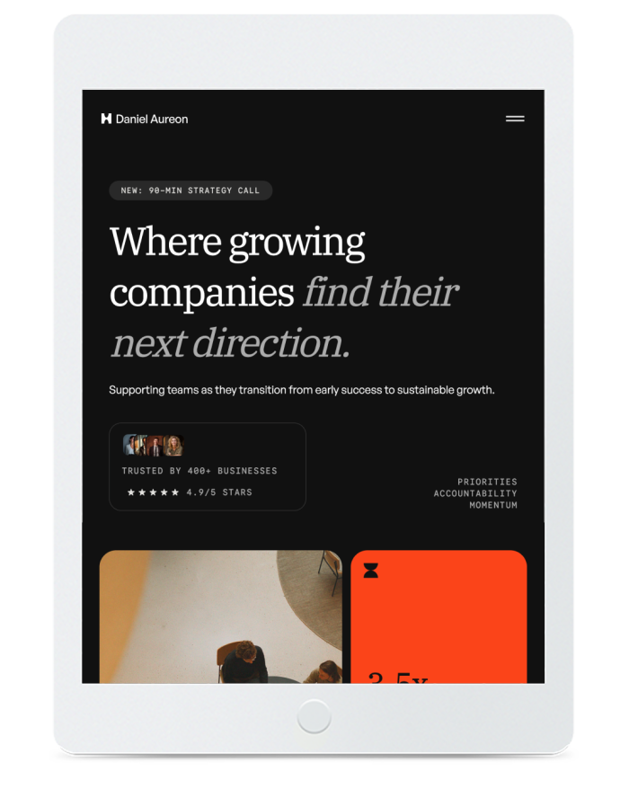 Business Consultant — tablet view